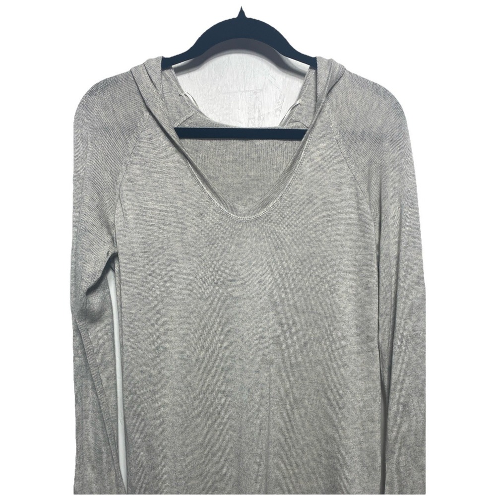Lululemon Long Hoodie Sweater Heather Gray Knit Women's Size Medium